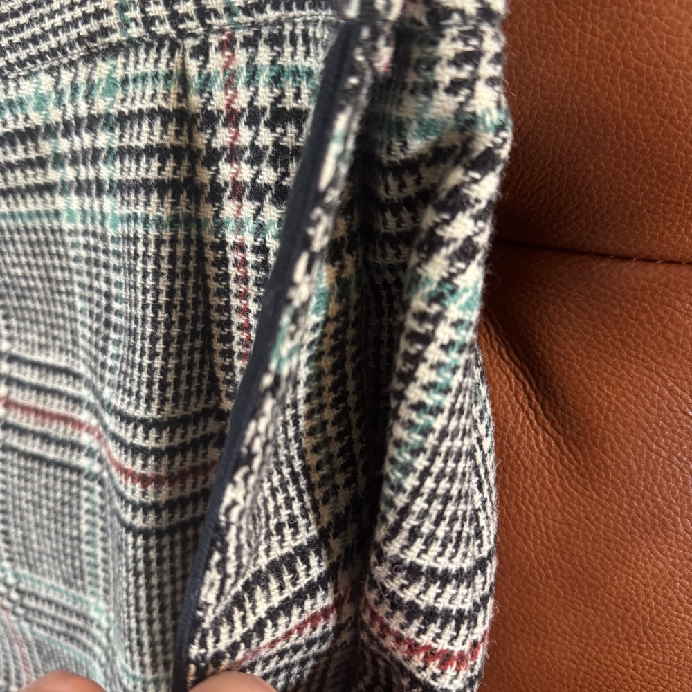 Vintage Calvin Klein Sz 14 Women's Plaid Skirt with Green Brown Black Accents - Picture 3 of 6